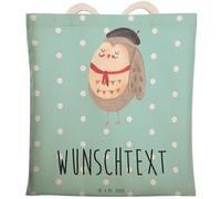 Mr. & Mrs. Panda Tasche mit Namen Eule Frankreich - Personalisierte Geschenke, Das Leben Ist schön, Stofftasche, personalisiert, Eulen, La Vie Est Belle, Personalisierter Beutel, Einkaufstasche