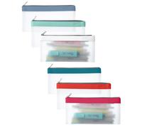 Mr. Pen Transparente Stiftetasche, 6er-Pack, bunte Stiftetaschen, transparente Make-up-Tasche