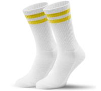 MR. SOCKS - Basic Socken I Two Stripes I weiß-gelb I