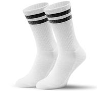MR. SOCKS - Basic Socken I Two Stripes I weiß-schwarz I