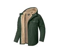 Mr.Stream Herren Winterjacke Kapuze Fleecejacke Arbeitsjacke Wärme Gefütterte Hoodie Jacken Hooded Parka mit Taschen Hoody Jacke 3255 Green XL