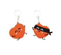 Mr. Wonderful - 2er Set Schlüsselanhänger - Herz und Herz - Gummi Schlüsselanhänger - Ideal zum Verschenken an oder die Partnerin, mehrfarbig, Estandar