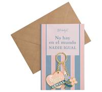 Mr.Wonderful Postkarte mit Schlüsselanhänger - Es gibt niemand auf der Welt gleich. Mama, du bist genial - Set aus Postkarte + Schlüsselanhänger aus Metall - Geschenk zum Muttertag, bunt, Estandar