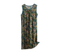 Mrat Ärmelloses Nachthemd für Damen, Blumendruck, locker, lässig, Jersey-Nachthemd, weiche Nachtwäsche, Loungewear, Übergröße, Pyjama, Hauskleidung, Nachtwäsche XL - 6XL, Armeegrün Nr. 17, 6XL