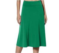 Mrat Damenrock, elastisch, hohe Taille, elegant, einfarbig, lässig, weich, figurbetont, Midi-Röcke, Sommer, Business, Bleistiftrock, A-Linie, einfarbig, Büro, Arbeit, Basic, Partykleider, S-3XL, Grün