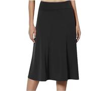 Mrat Damenrock, elastisch, hohe Taille, elegant, einfarbig, lässig, weich, figurbetont, Midi-Röcke, Sommer, Business, Bleistiftrock, A-Linie, einfarbig, Büro, Arbeit, Basic, Partykleider, S-3XL