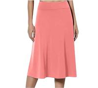 Mrat Damenrock, elastisch, hohe Taille, elegant, einfarbig, lässig, weich, figurbetont, Midi-Röcke, Sommer, Business, Bleistiftrock, A-Linie, einfarbig, Büro, Arbeit, Basic, Partykleider, S-3XL