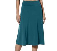 Mrat Damenrock, elastisch, hohe Taille, elegant, einfarbig, lässig, weich, figurbetont, Midi-Röcke, Sommer, Business, Bleistiftrock, A-Linie, einfarbig, Büro, Arbeit, Basic, Partykleider, S-3XL, Blau