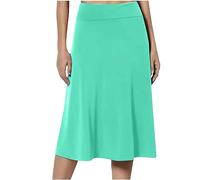 Mrat Damenrock, elastisch, hohe Taille, elegant, einfarbig, lässig, weich, figurbetont, Midi-Röcke, Sommer, Business, Bleistiftrock, A-Linie, einfarbig, Büro, Arbeit, Basic, Partykleider, S-3XL