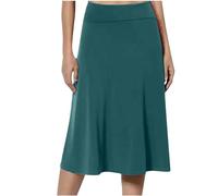 Mrat Damenrock, elastisch, hohe Taille, elegant, einfarbig, lässig, weich, figurbetont, Midi-Röcke, Sommer, Business, Bleistiftrock, A-Linie, einfarbig, Büro, Arbeit, Basic, Partykleider, S-3XL, Grün