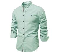 Mrat Herren-Langarmhemden, Baumwolle, Stretch, knitterfrei, Oxford-Stoff, formelle Kleidung, Hemd, Business, Freizeit, Hochzeit, Arbeit, Button-Down-Shirt, normale Passform, leicht, weich, Büro