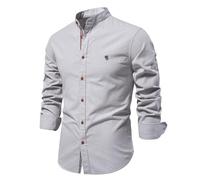 Mrat Herren-Langarmhemden, Baumwolle, Stretch, knitterfrei, Oxford-Stoff, formelle Kleidung, Hemd, Business, Freizeit, Hochzeit, Arbeit, Button-Down-Shirt, normale Passform, leicht, weich, Büro,