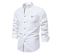 Mrat Herren-Langarmhemden, Baumwolle, Stretch, knitterfrei, Oxford-Stoff, formelle Kleidung, Hemd, Business, Freizeit, Hochzeit, Arbeit, Button-Down-Shirt, normale Passform, leicht, weich, Büro,