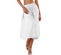 Mrat Röcke für Damen, hohe Taille, elastisch, einfarbig, locker, lässig, A-Linie, Faltenrock, Sommer, Urlaub, Strand, Damen, elegant, Swing, Abschlussball, Party, Hochzeit, Ausgehen