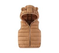 Mrat Steppweste für Kleinkinder, Babys, Jungen, Mädchen, gesteppt, gepolstert, Daunenmantel, leicht, verstaubar, wasserabweisend, ärmellos, Winter, warme Weste, mit Kapuze, lässig, einfarbig, für