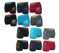 MRCC 6/12er Pack Jungen Boxer Shorts Briefs Boxershorts Unterwäsche Unterhosen Retro Pants Schlüpfer 10010 (DE/NL/SE/PL, Alter, 10 Jahre, 12 Jahre, Regular, 12er Pack Modell 2)