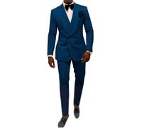 Mrjitor Herren Jacquard Anzug Schal Revers Zweireiher Jacke Hose 2-Teilig Hochzeit Smokings