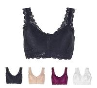 MROWCA Branelly Bra - Branelly Bra Front Zip Lace,Branelly The Innovative and Healthy Underwireless Bra,Push Up Wireless Sexy Lace Bras for Women (M,Black)