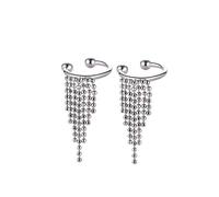 Ms.Swan 925 Sterling Silber Diamant Keine Gepiercte Ohrringe Quaste Kleiner Ohrclip Creole für Frauen,Damen,Mädchen,Kinder