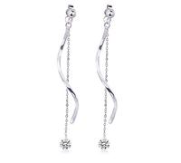 Ms.Swan 925 Sterling Silber Lange Quaste Ohrringe,Lange Ohrringe Silber 925 Damen Mädchen