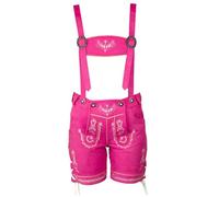 MS-Trachten Kurze Damen Trachten Lederhose Damenlederhose Lola Pink 34