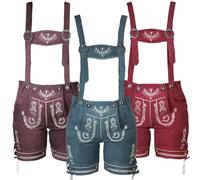 MS-Trachten Kurze Damen Trachten Lederhose Damenlederhose Lola Rubin-Rot 36
