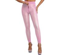 MSemis Damen Netzstrumpfhose Fishnet Stockings Strümpfe Strumpfhosen Netzstrümpfe Partystrumpf Hohe Taille Fischernetz Strumpfhosen für Nachtclub Rosa B L