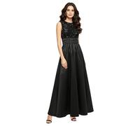 MSemis Damen Rückenfrei Midikleid Metallic Bodenlang Partykleid Plisseerock Hochzeitskleid Bling Bling Hohe Taille Cocktailkleid Mottoparty Schwarz L