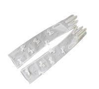 Msioytog 1 Paar verstellbare Operas Handschuhe mit abnehmbaren Schleifen, zarte Maschen für Braut Outfit, Koketten, Party Dekorationen, leichte Braut