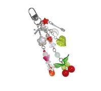 Msioytog Stilvoller Kirschen Schlüsselanhänger Anhänger für modebewusste Frauen auf der Suche nach individueller Dekoration und Enthusiasten trendiger Schlüsselanhänger