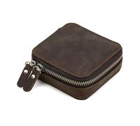 Msioytog Tragbare Schmucktasche aus echtem Leder, Aufbewahrungstasche, Uhren Reiseetui, Organizer für Männer und Frauen, Unisex, Ornament, Exquisite Schmuckvitrine