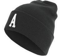 MSTRDS Beanie Letter Cuff Knit Beanie Black