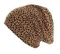 Beanie MSTRDS "MSTRDS Accessoires Printed Jersey Beanie", Herren, Gr. onesize, cheetha, schwarz, Baumwolle, Mützen Beanie (81509464-0) cheetha, schwarz