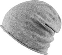 MSTRDS Unisex Cashmere Slouch Beanie ht. Grey One Mütze mit 40% Kaschmir für Damen und Herren