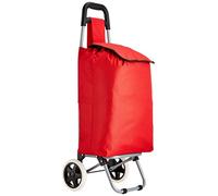 MSV 120046 Einkaufstrolley mit 2 Rollen in Plastik, Rot, 91 x 35 x 29 cm