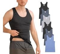 MT 6er Pack Herren Unterhemd FEINRIPP Classic Tank Top Melange Größe 4XL