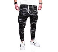 MT Styles Cargo Jogger-Jeans Hose RJ-3188 (Camouflage Schwarz, W30)