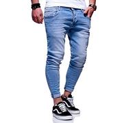 MT Styles Herren Slim Fit Jeans Hose JN-3830 [Hellblau, W31/L32]
