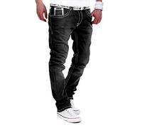 behype Bequeme Jeans Stitch, mit dicken Kontrastnähten 32, Länge 32 schwarz Herren Loose Fit 32, Länge 32 schwarz