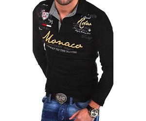 MT Styles Langarm Poloshirt Monaco T-Shirt R-7211 [Schwarz, XL]