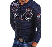 MT Styles Vintage Longsleeve VT-Blue T-Shirt R-0763 [Dunkelblau,