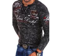 MT Styles Vintage Longsleeve VT-Blue T-Shirt R-0763 [Schwarz,