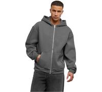 MT Upscale Men's MT3409-One Step Away Fluffy Zip Hoody Hooded Sweatshirt, Magnet, 5XL