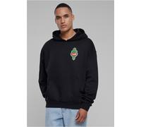 Kapuzensweatshirt UPSCALE BY MISTER TEE "Upscale by Mister Tee Herren Santa Monica Heavy Oversize Hoody" Gr. S, schwarz, Herren, 100% Baumwolle, bedruckt, Sweatshirts (47329324-S) schwarz