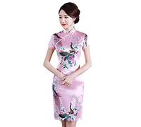 MTCDBD Cheongsam Für Damen/6Xl, Große Größe, Satin, Glatt, Sexy, Kreatives Blumenmuster/Sommer, Elegant, Lässig, Schlank, Elegant, Retro, Dating, Ausflug, Klassisch, Charmant, Chinesischer Cheongsam,