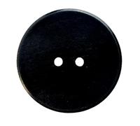 MTCELL Klassische Holzknöpfe, 38 mm Durchmesser, schwarz, konvex, 2 Löcher, für Nähprojekte, 30 Stück