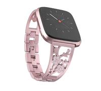 Mtozon Edelstahlb nder kompatibel mit Fitbit Versa 2/Versa Lite/Versa f r Damen, luxuri ses Bling-Armband mit Strass-Metallarmb ndern, Ros gold