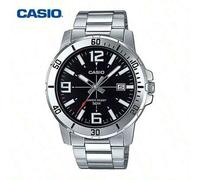 MTP-VD01D-1B Herren Uhr, Quarzuhr für den täglichen Gebrauch, leicht und lässig, 50M wasserdicht, Edelstahl Armbanduhr mit leuchtenden Zeigern, klassi