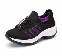 MTSS Damen Therapeutische Diabetiker Schuhe Laufschuhe Hallux Valgus Schuhe Für Geschwollene Füße, Leichtgewichts Atmungsaktiv rutschfest Turnschuhe Arthritis Ödem Orthopädische Schuhe Purple-38 EU