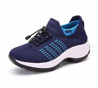 MTSS Damen Therapeutische Diabetiker Schuhe Laufschuhe Hallux Valgus Schuhe Für Geschwollene Füße, Leichtgewichts Atmungsaktiv rutschfest Turnschuhe Arthritis Ödem Orthopädische Schuhe Blue-38 EU